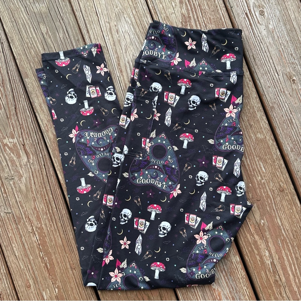 Plamchette Black Printed pocket Leggings